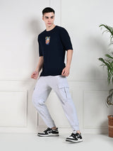 Utility Cargo Jogger with Pockets - Melange Grey