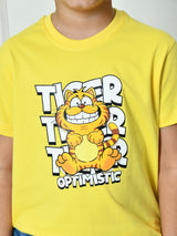 100% Cotton Playful Optimistic T-shirt – Yellow