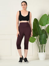 Pocket-Ready Maroon Training Capri