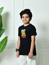 100% Cotton Playful ABCD T-shirt – Black