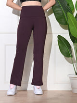 Effortless Women's Lycra Flared Tights - Wine