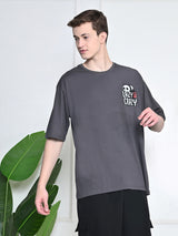 Everyday 100% Cotton Lazy Panda T-shirt – Charcoal Grey