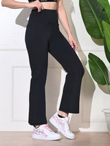 Effortless Women's Lycra Flared Tights - Black