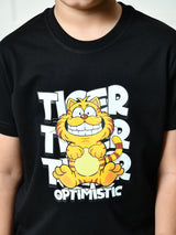 100% Cotton Playful Optimistic T-shirt – Black