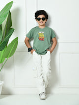 100% Cotton Playful ABCD T-shirt – Pista Green