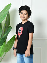 Cotton Ice Cream & Gaming Graphic T-Shirts - Black & Lavender (2-Pack)