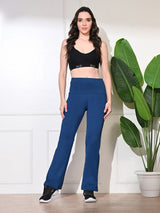 Effortless Women's Lycra Flared Tights - Classic Blue