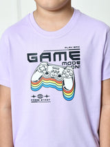 Cotton Ice Cream & Gaming Graphic T-Shirts - Black & Lavender (2-Pack)