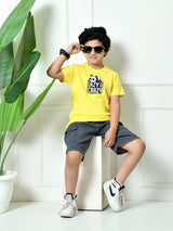 100% Cotton Playful Lazy Panda T-shirt – Yellow