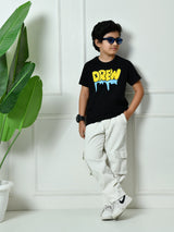 100% Cotton Playful Drew T-shirt – Black