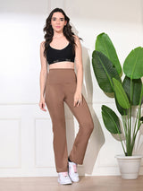 Effortless Women's Lycra Flared Tights - Cocoa