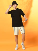 Relaxed Oversized 100% Cotton Solid Tee – Black