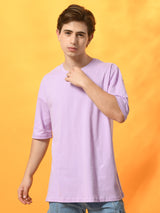 Relaxed Oversized 100% Cotton Solid Tee – Lavender