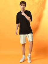 Relaxed Oversized 100% Cotton Solid Tee – Black