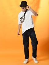 Relaxed Oversized 100% Cotton Solid Tee – White