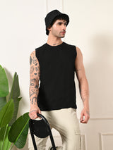 Easy-Wear Solid Black Cotton Sando
