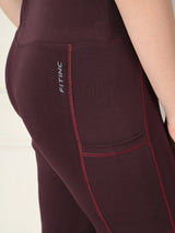 Pocket-Ready Maroon Training Capri