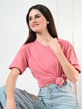 Timeless 100% Cotton Solid T-shirt - Peach