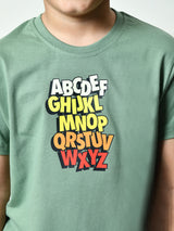 100% Cotton Playful ABCD T-shirt – Pista Green