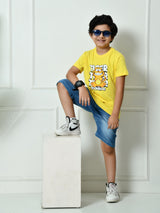 100% Cotton Playful Optimistic T-shirt – Yellow