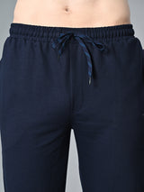 Essential Regular Fit Cotton Track Pant – Navy Blue