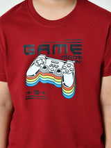 100% Cotton Playful Gaming T-shirt – Maroon