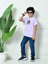 100% Cotton Playful Lazy Panda T-shirt – Lavender