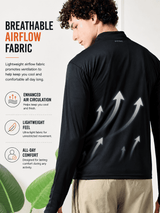 FITINC Airflow Sunscreen Jacket for Men - Black