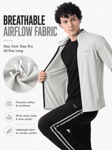 FITINC Airflow Sunscreen Jacket for Men - Light Grey