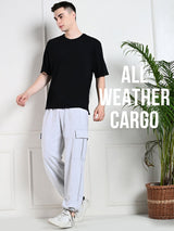 All-Weather Cargo Jogger with Pockets - Melange Grey