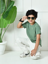 Plain All-Day 100% Cotton T-shirt – Pista Green