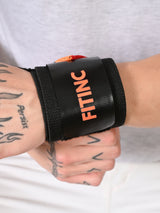 Trouble-free Wrist Support for Weightlifting & Gym Workouts - Black - Neon Orange