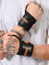 Trouble-free Wrist Support for Weightlifting & Gym Workouts - Black - Neon Orange