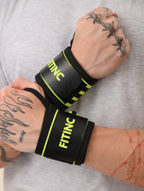 Trouble-free Wrist Support for Weightlifting & Gym Workouts - Black - Neon Yellow
