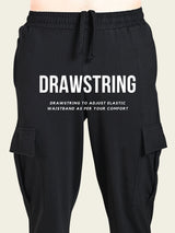 Utility Cargo Jogger with Pockets - Black