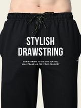 Essential Regular Fit Cotton Track Pant - Black