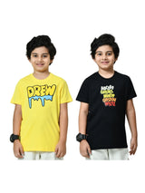 Cotton Drew & ABCD Graphic T-Shirts - Yellow & Black (2-Pack)