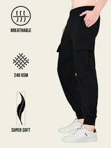 Utility Cargo Jogger with Pockets - Black