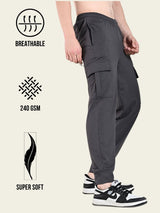 Utility Cargo Jogger with Pockets - Charcoal