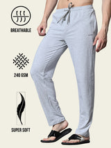 Essential Regular Fit Cotton Track Pant – Melange Grey