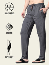 Essential Regular Fit Cotton Track Pant - Charcoal
