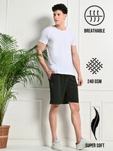 Easy Multi-Pocket Cotton Shorts – Bottle Green