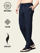 Essential Regular Fit Cotton Track Pant – Navy Blue