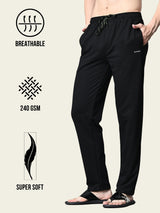 Essential Regular Fit Cotton Track Pant - Black