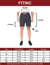 FITINC Stretchable Grey Shorts for Gym, Running, Jogging, Yoga & Cycling - FITINC
