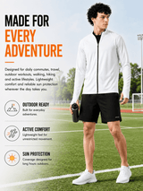 FITINC Airflow Sunscreen Jacket for Men - White