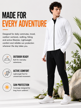 FITINC Airflow Sunscreen Jacket for Men - White