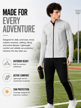 FITINC Airflow Sunscreen Jacket for Men - Light Grey