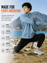 FITINC Airflow Sunscreen Jacket for Men - Sky Blue
