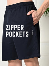 Easy Multi-Pocket Cotton Shorts – Navy Blue